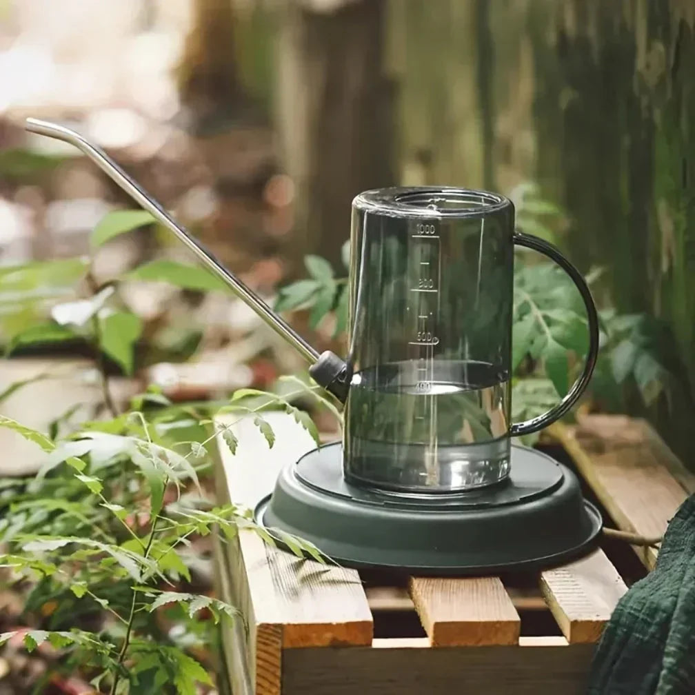 Watering Can with Long Metal Spout and Measurement Markings for Precise Root Watering