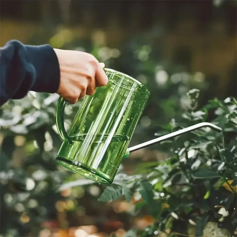 Watering Can with Long Metal Spout and Measurement Markings for Precise Root Watering