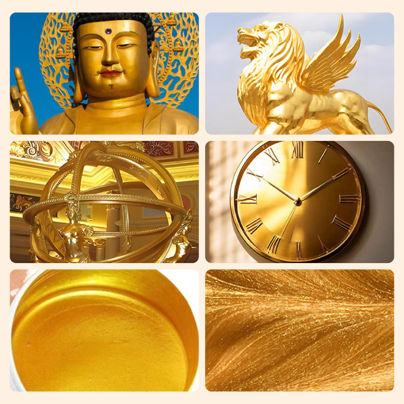 Glittering Light Gold Metallic Paint - Water-Based Shine for Furniture, Decor & Frames