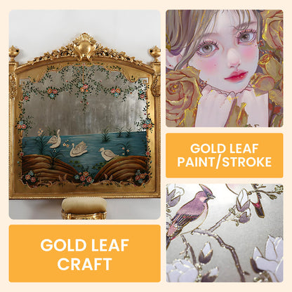 Glittering Light Gold Metallic Paint - Water-Based Shine for Furniture, Decor & Frames