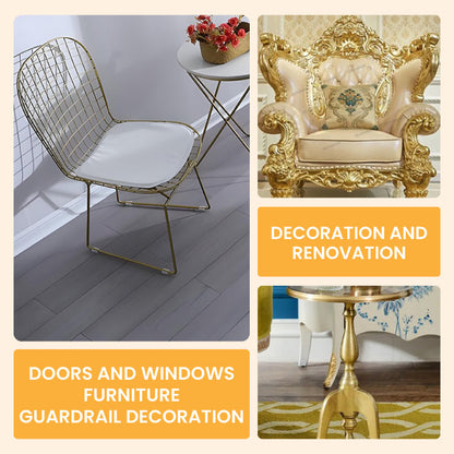 Glittering Light Gold Metallic Paint - Water-Based Shine for Furniture, Decor & Frames