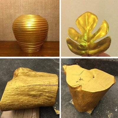Glittering Light Gold Metallic Paint - Water-Based Shine for Furniture, Decor & Frames