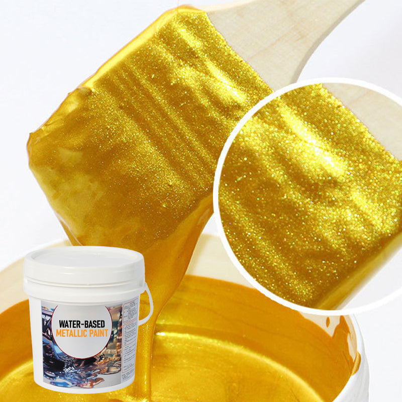 Glittering Light Gold Metallic Paint - Water-Based Shine for Furniture, Decor & Frames