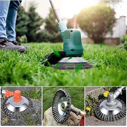 Steel Wire Grass and Weed Cutter Attachment for Universal Lawn Trimmer Compatibility
