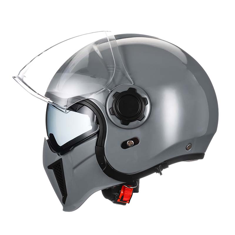 Classic Vintage Modular Motorcycle Helmet with Double Visor, Detachable Chin Guard, DOT and ECE