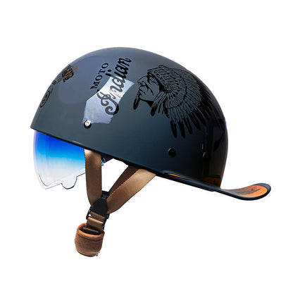 DOT Certified Baseball Style Motorcycle Half Helmet with ABS Shell, EPS Liner and Inner Sun Visor