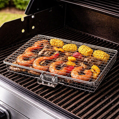 Stainless Steel Grill Basket with Even Heat Distribution for BBQ and Outdoor Cooking