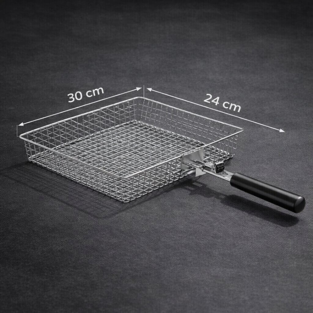 Stainless Steel Grill Basket with Even Heat Distribution for BBQ and Outdoor Cooking