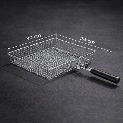 Stainless Steel Grill Basket with Even Heat Distribution for BBQ and Outdoor Cooking