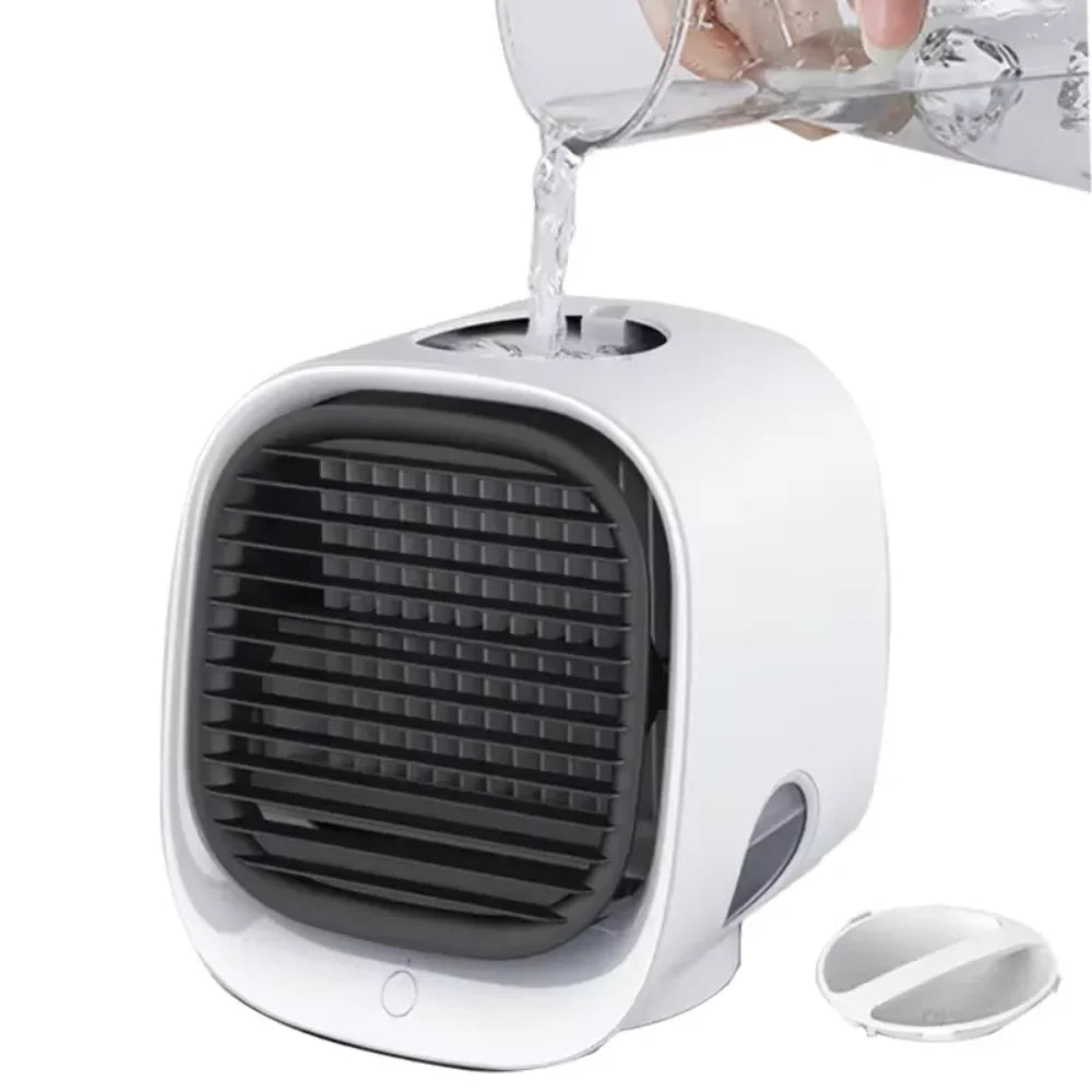 2-in-1 USB Desk Fan & Humidifier with Built-In LED Night Light & Auto Shut-Off Safety