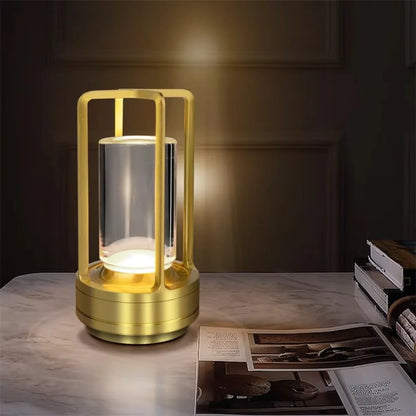 Modern Metal Cylinder LED Table Lamp with Dimmable Light and Touch Sensor Control