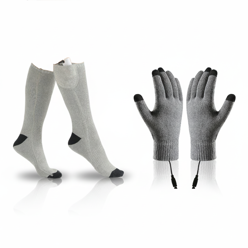 Rechargeable Heated Socks - Electric Thermal Foot Warmers with Toe Heating Zones