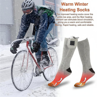 Rechargeable Heated Socks - Electric Thermal Foot Warmers with Toe Heating Zones