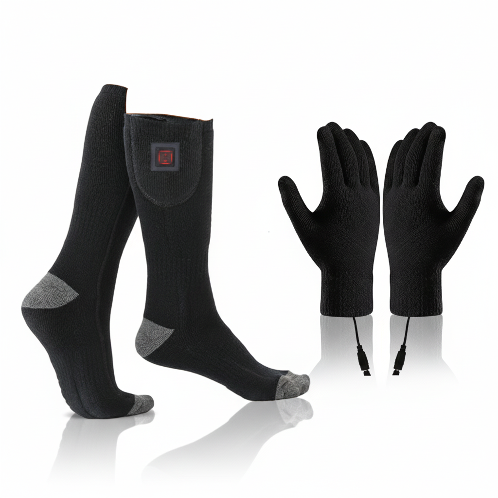Rechargeable Heated Socks - Electric Thermal Foot Warmers with Toe Heating Zones