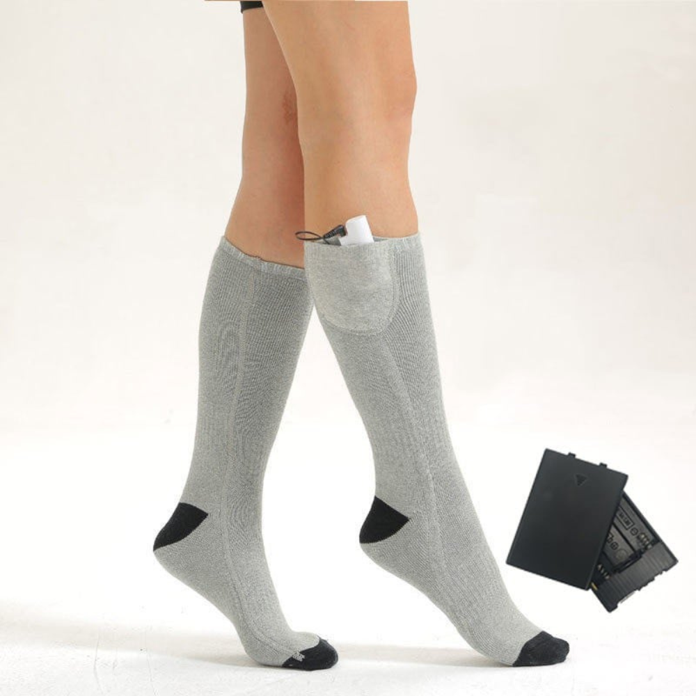 Rechargeable Heated Socks - Electric Thermal Foot Warmers with Toe Heating Zones