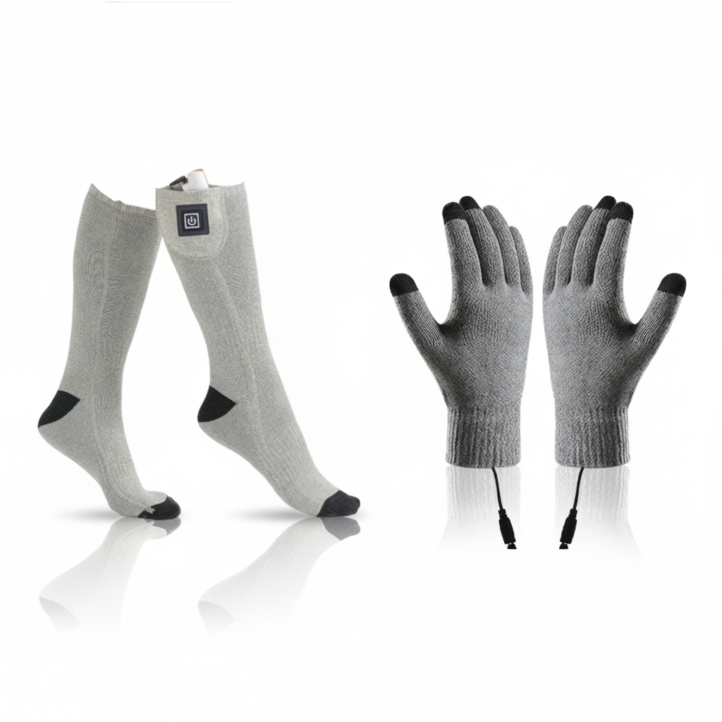 Rechargeable Heated Socks - Electric Thermal Foot Warmers with Toe Heating Zones