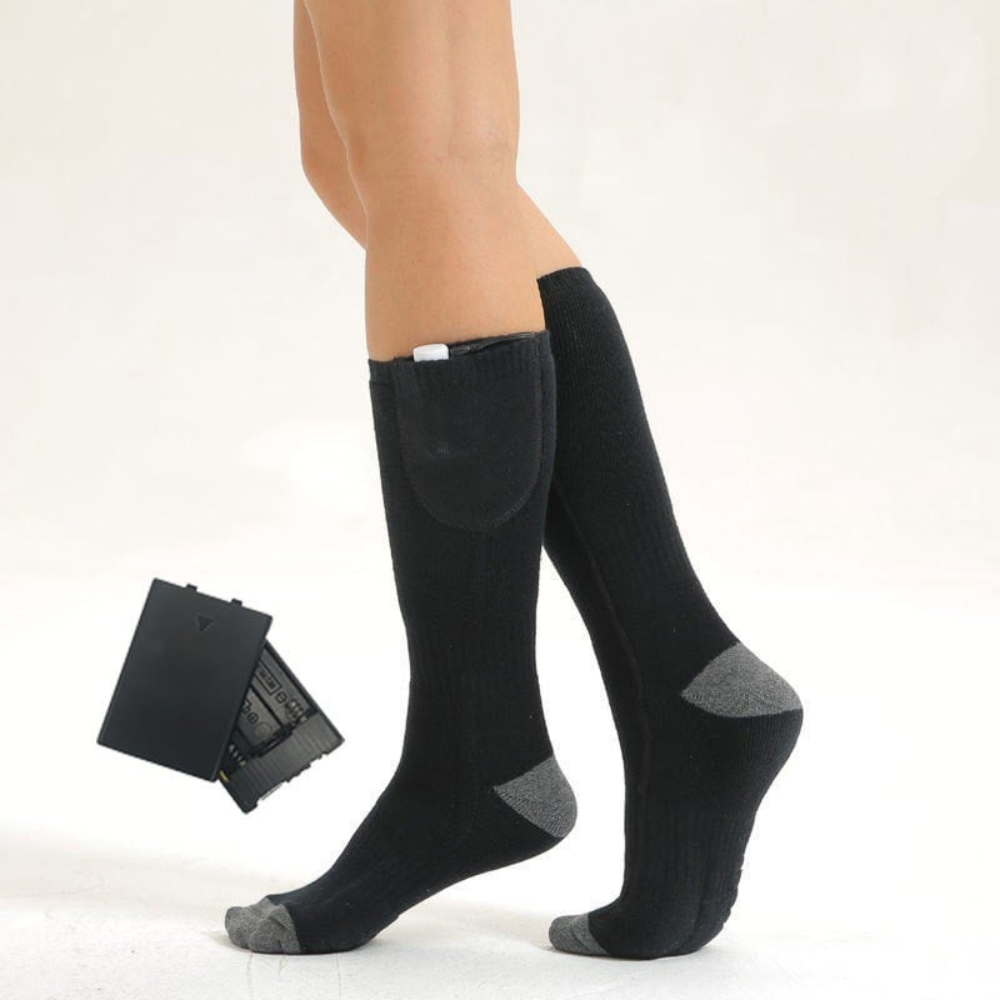 Rechargeable Heated Socks - Electric Thermal Foot Warmers with Toe Heating Zones