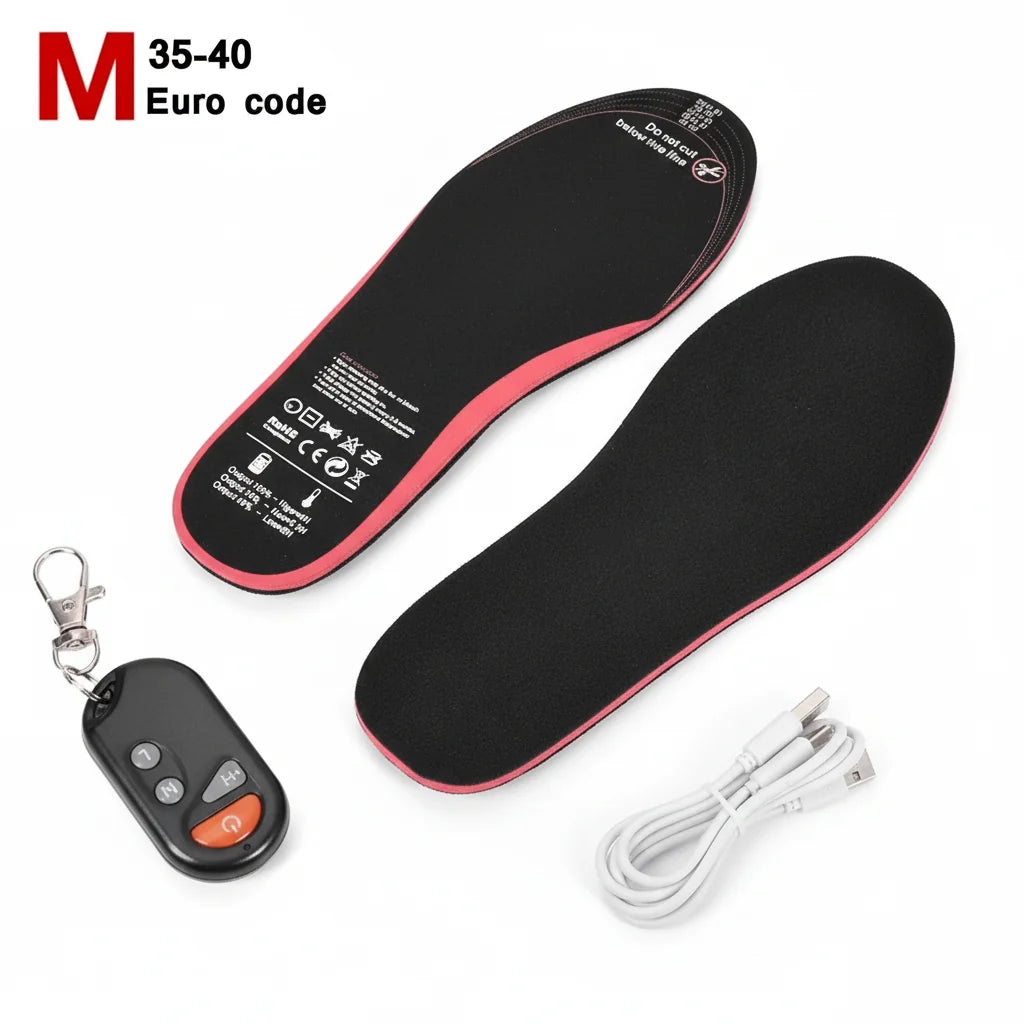 Heated Insoles - Rechargeable Wireless Remote Control, Carbon Fiber Winter Warmers