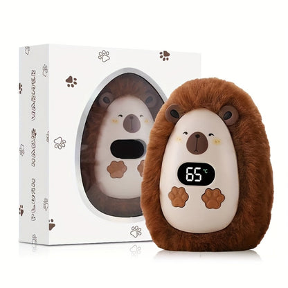 Rechargeable Plush Pocket Hand Warmer with LCD Temperature Display & 3 Heat Settings