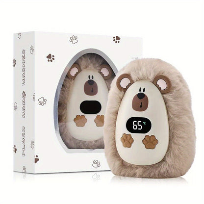 Rechargeable Plush Pocket Hand Warmer with LCD Temperature Display & 3 Heat Settings