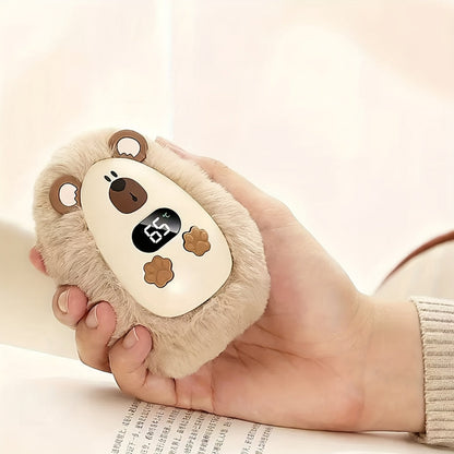 Rechargeable Plush Pocket Hand Warmer with LCD Temperature Display & 3 Heat Settings