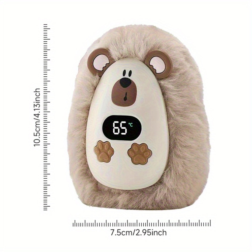 Rechargeable Plush Pocket Hand Warmer with LCD Temperature Display & 3 Heat Settings