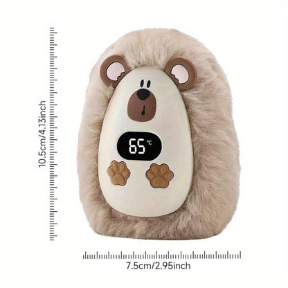 Rechargeable Plush Pocket Hand Warmer with LCD Temperature Display & 3 Heat Settings