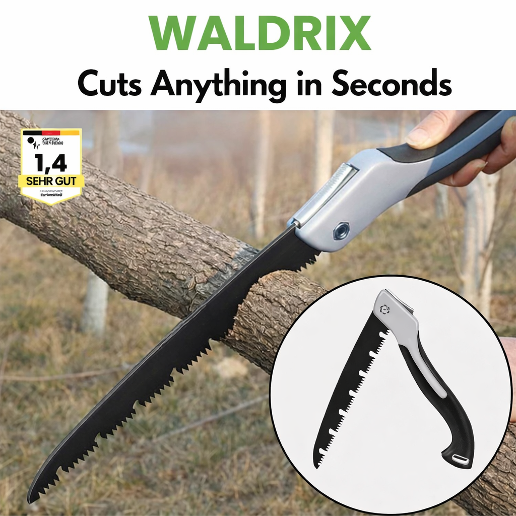 Foldable Hand Saw with Hardened Steel Blade | Compact Garden and Wood Cutting Pruning Saw