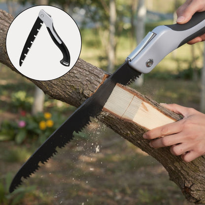 Foldable Hand Saw with Hardened Steel Blade | Compact Garden and Wood Cutting Pruning Saw