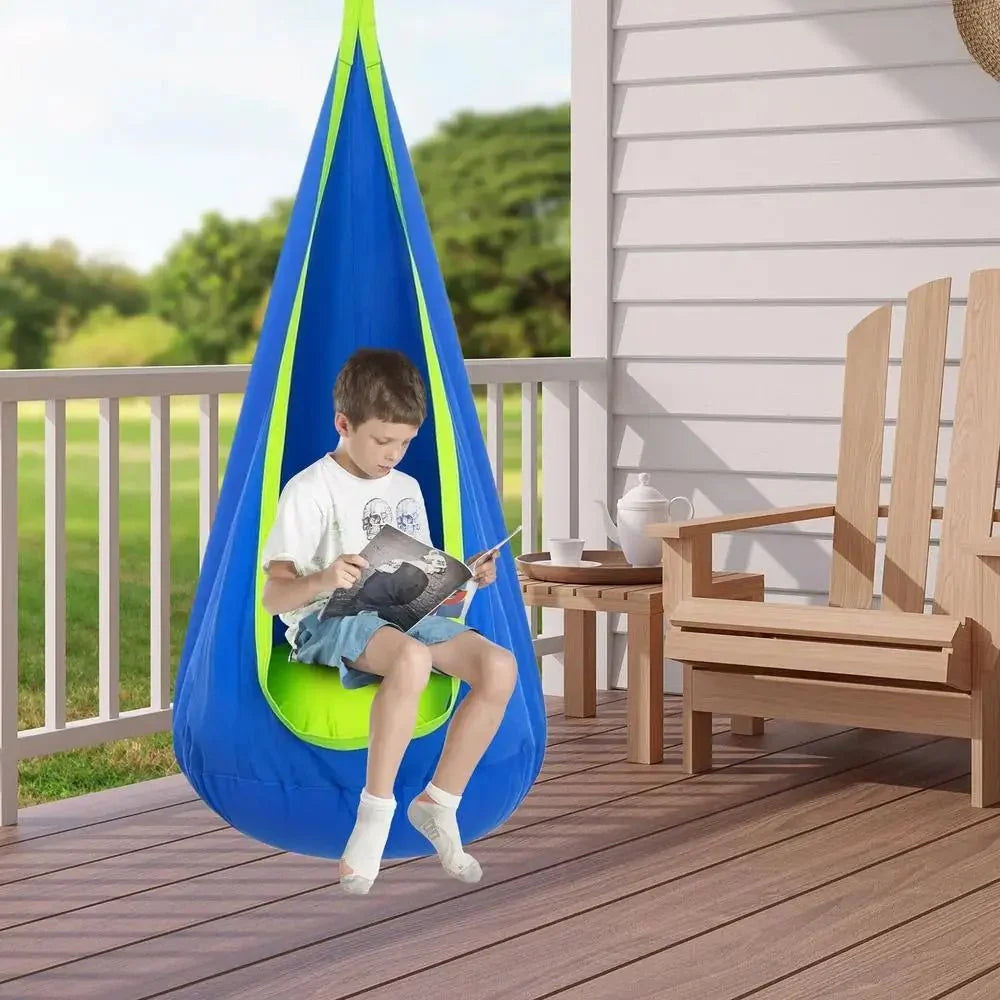 Cotton Blend Hammock for Garden and Home with Included Hanging Mounting Set, Four Colours