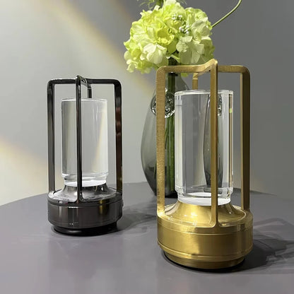 Modern Metal Cylinder LED Table Lamp with Dimmable Light and Touch Sensor Control