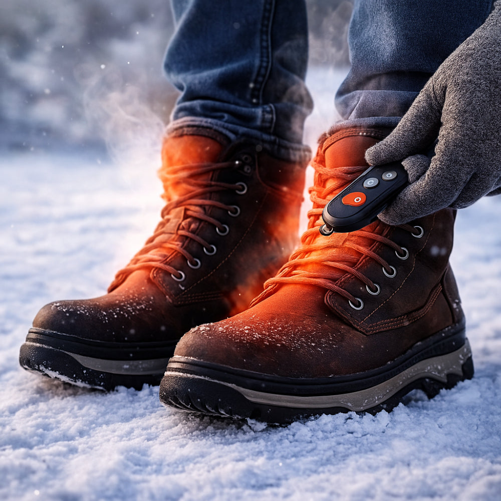 Heated Winter Shoe Insoles - Wireless Remote Control, Slim Electric Foot Warmers