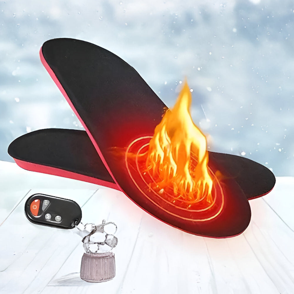 Heated Winter Shoe Insoles - Wireless Remote Control, Slim Electric Foot Warmers