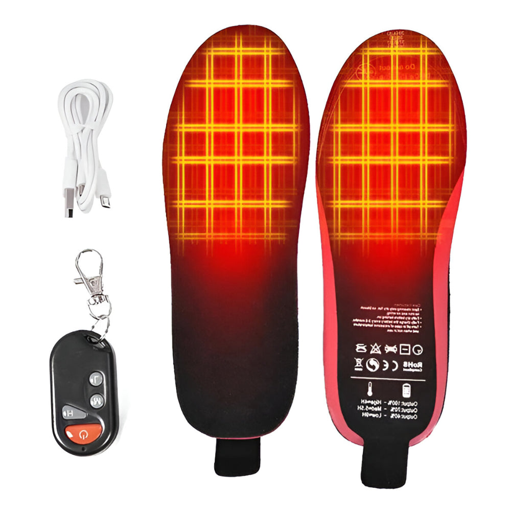 Heated Winter Shoe Insoles - Wireless Remote Control, Slim Electric Foot Warmers