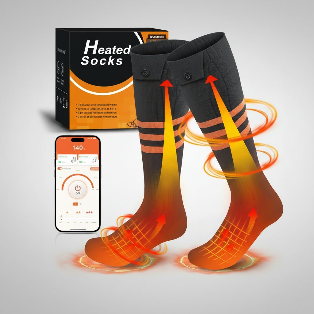 Thermal Socks with App Control - 4 Heat Levels, Rechargeable Battery, Outdoor Use
