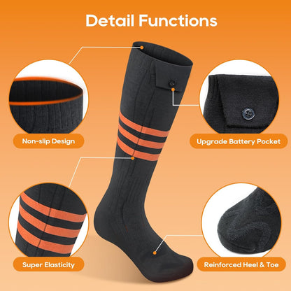 Thermal Socks with App Control - 4 Heat Levels, Rechargeable Battery, Outdoor Use