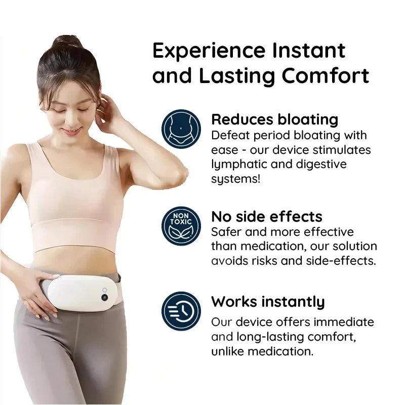 Cordless Rechargeable Heating and Massage Pad Menstrual Heat Pad with Three Modes and Auto Shut Off