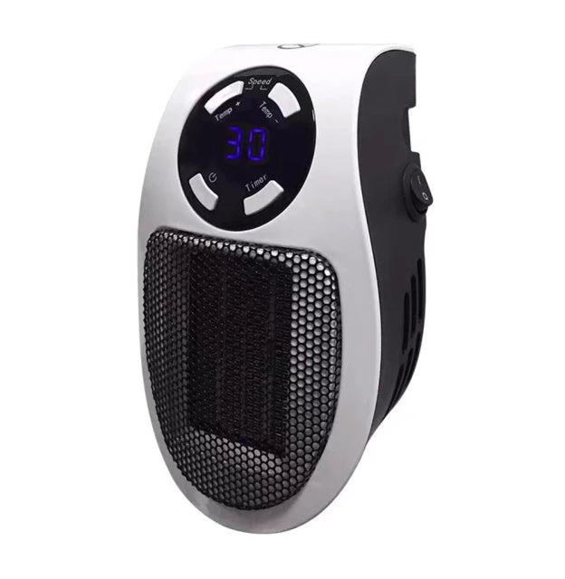 Mini Plug In Personal Space Heater 500W with Remote Control LED Display and Timer High and Low Modes