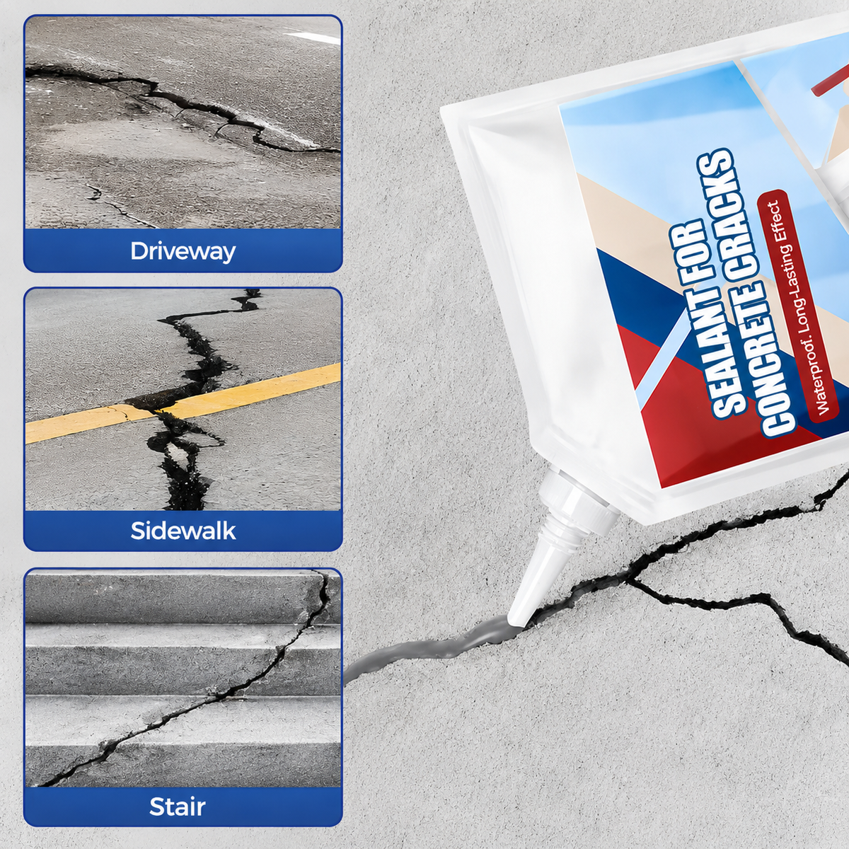 High-Performance Waterproof Sealant for Concrete Cracks, Weather-Resistant Formula