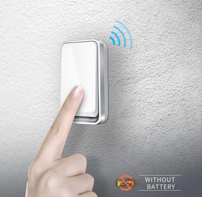 Wireless Battery-Free Smart Doorbell with 120m Range and Kinetic Energy Button, IP44