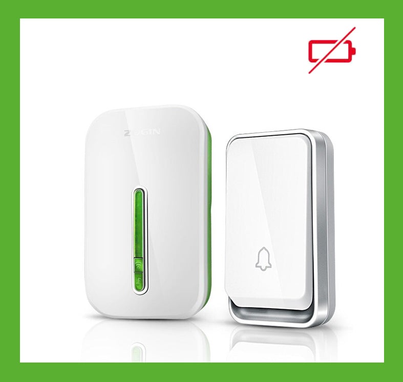 Wireless Battery-Free Smart Doorbell with 120m Range and Kinetic Energy Button, IP44