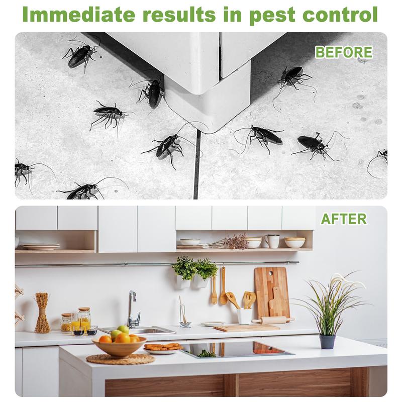 Discreet Adhesive Cockroach Bait Stations, Low-Odor Formula, Set of Twelve Traps