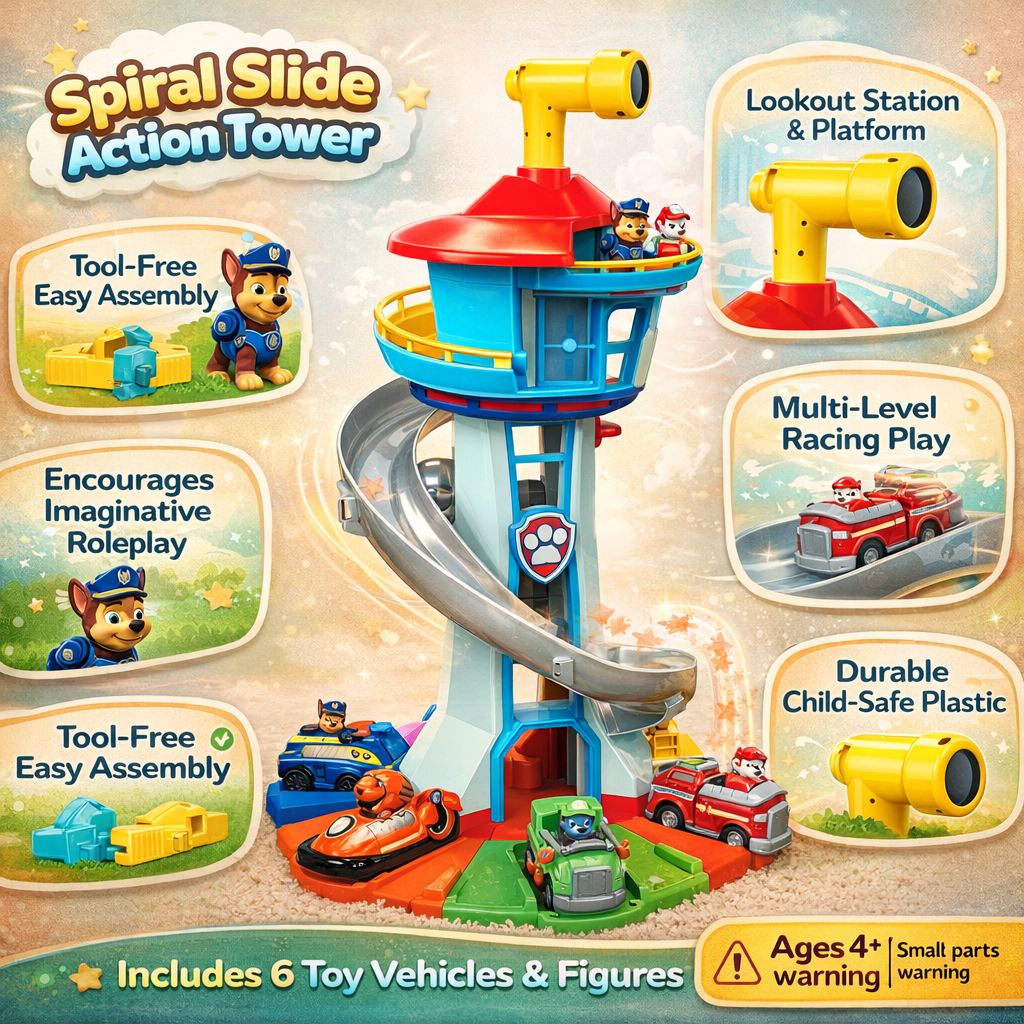 Kids Car Playset Track Tower