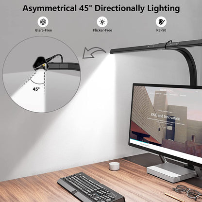 Clamp On LED Desk Lamp with 1100 Lumens, Dimmable Light Bar with 3000K to 6000K and Memory Mode