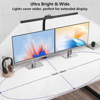 Clamp On LED Desk Lamp with 1100 Lumens, Dimmable Light Bar with 3000K to 6000K and Memory Mode