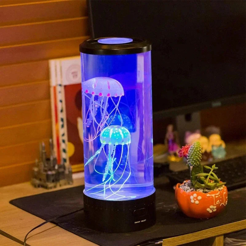 Jellyfish LED Table Lamp with Color Changing Light, USB Power and Cylinder Design