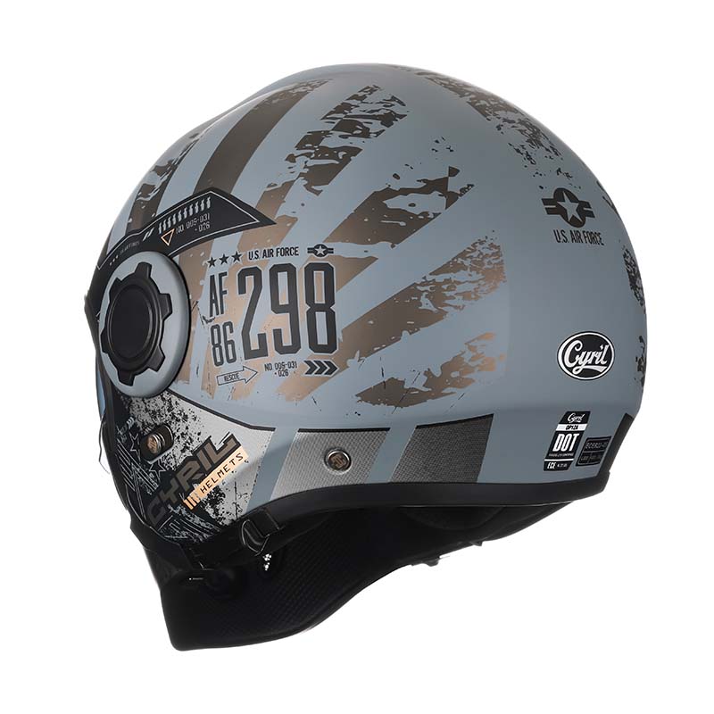 Classic Vintage Modular Motorcycle Helmet with Double Visor, Detachable Chin Guard, DOT and ECE