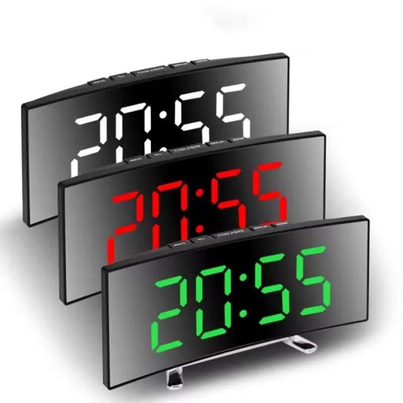 QuietGlow Silent LED Mirror Alarm Clock for Modern Rooms