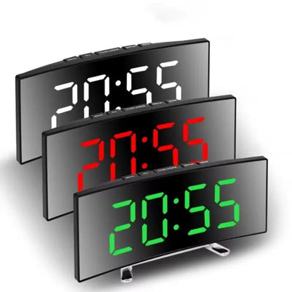 QuietGlow Silent LED Mirror Alarm Clock for Modern Rooms