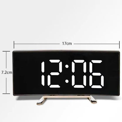 QuietGlow Silent LED Mirror Alarm Clock for Modern Rooms